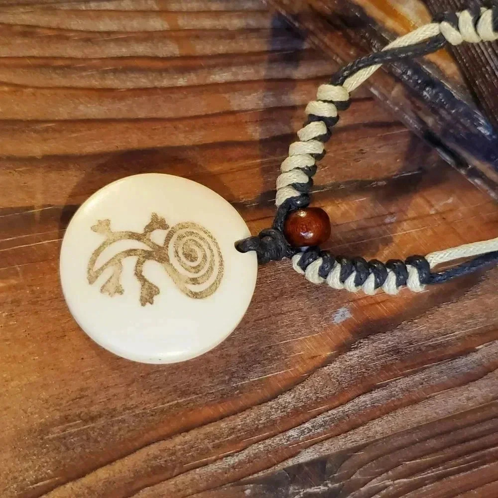 Handcrafted Tribal Buffalo Bone Cave Drawing Necklace from India
